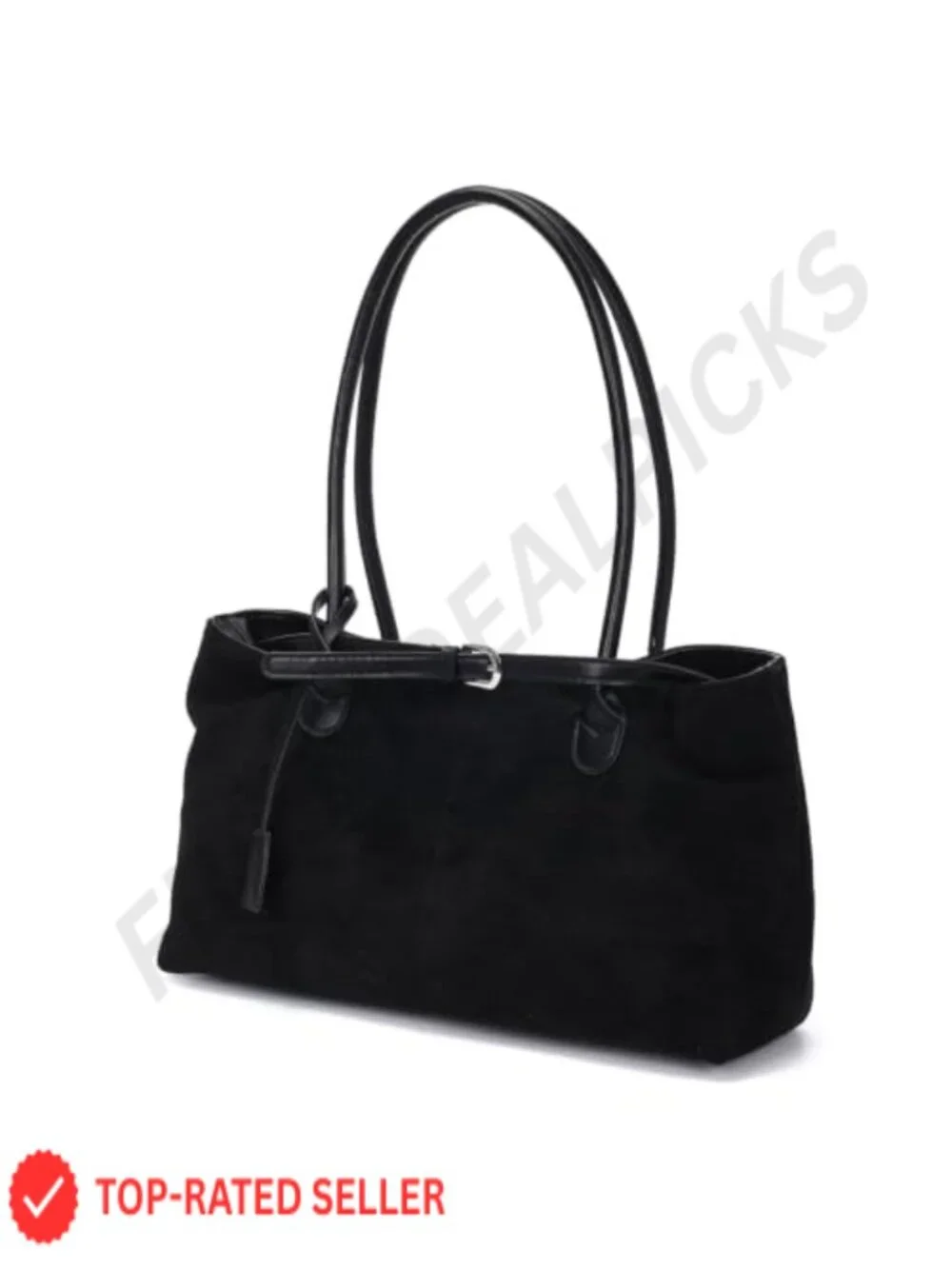 Vintage Slouchy Faux Suede Tote Bag for Women Retro Hobo Shoulder Handbag